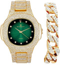 Iced ST10235 Hop CB Cuban DX Bracelet - with Oblong Hip Look Bling-ed Out Watch